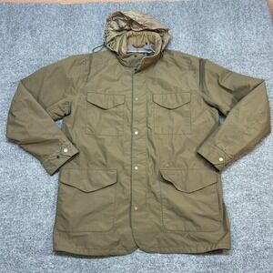 Barbour Jacket Mens XL Brown Hooded Parka Dress Tartan Sam Heughan Waterproof